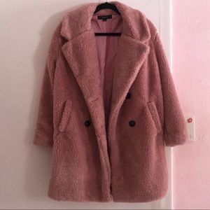 Pink teddy coat